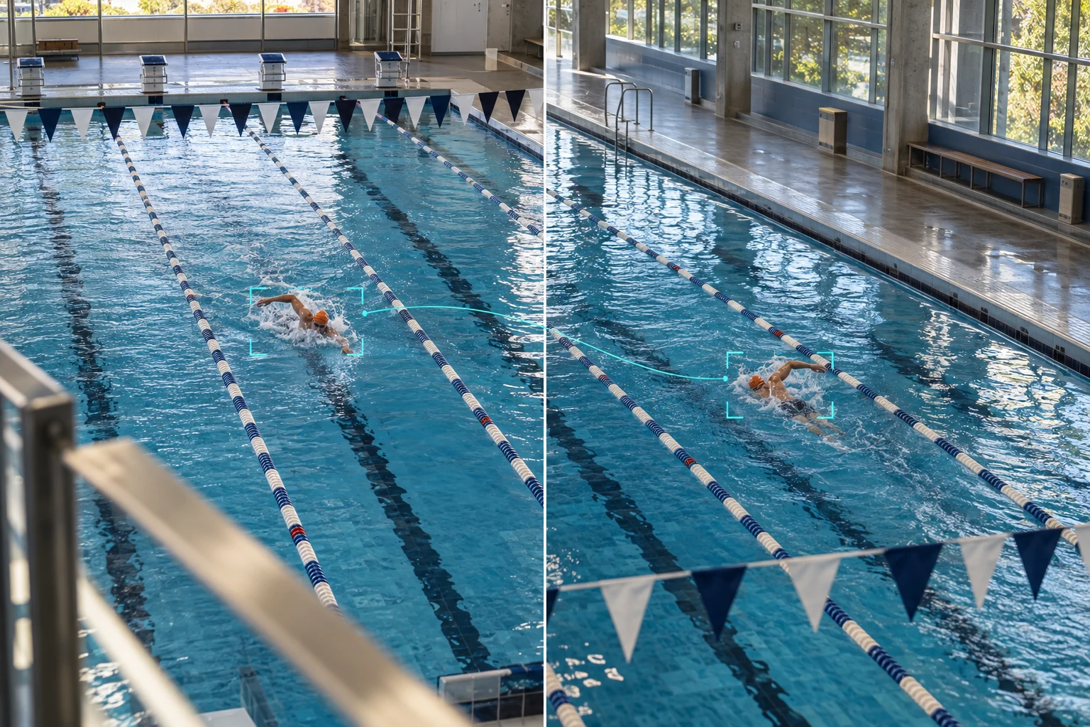 Swimmer tracking across views
