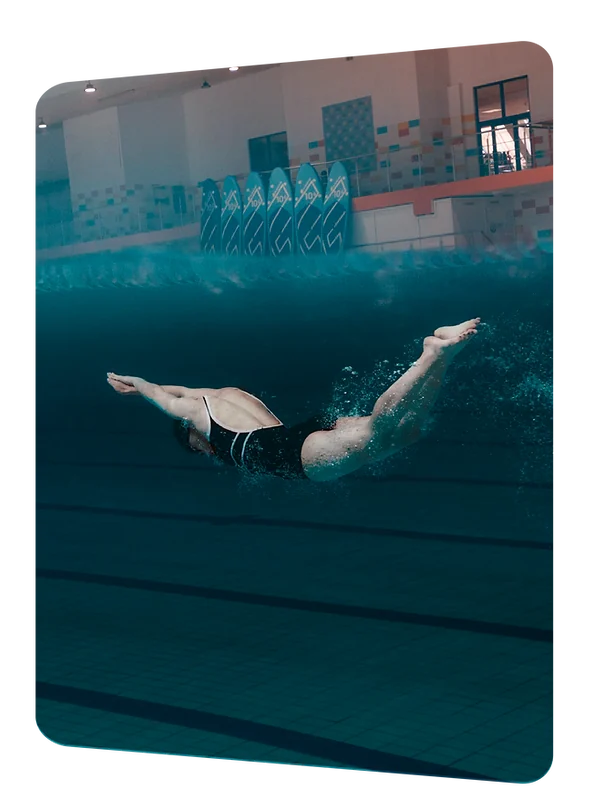 A swimmer underwater